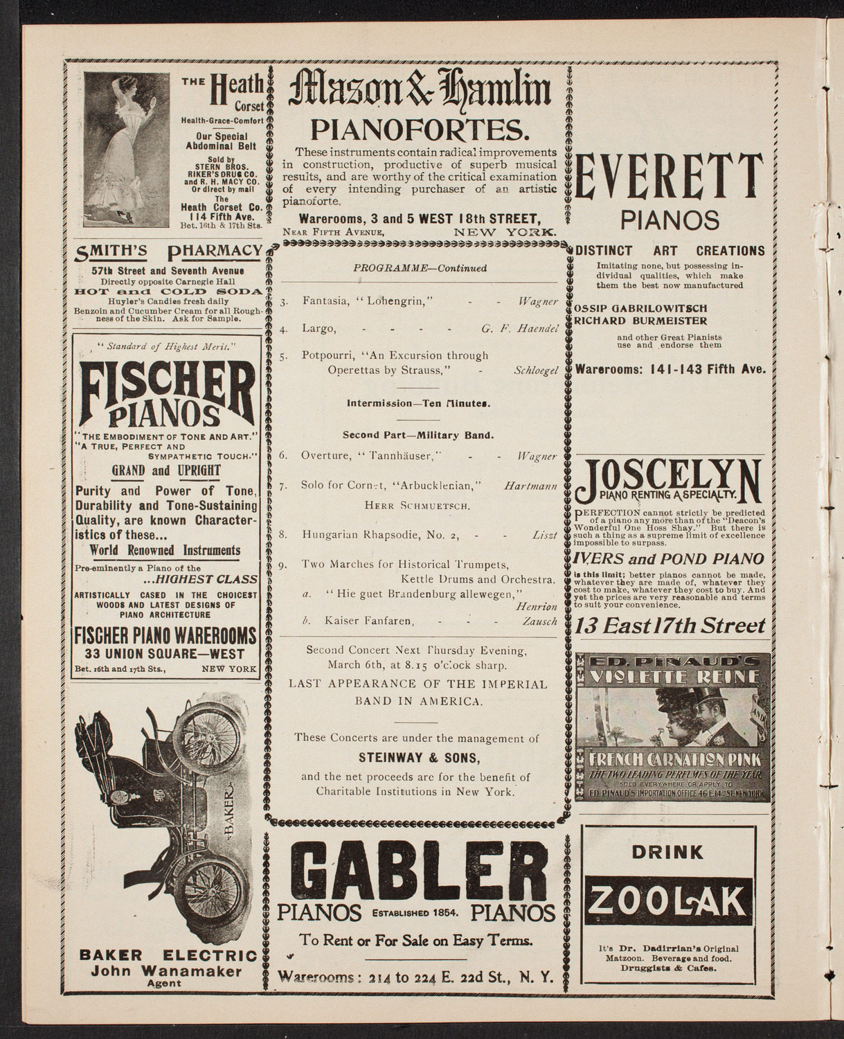 Charity Concert by Orchestra of the Second Imperial Sailors' Division, March 3, 1902, program page 8