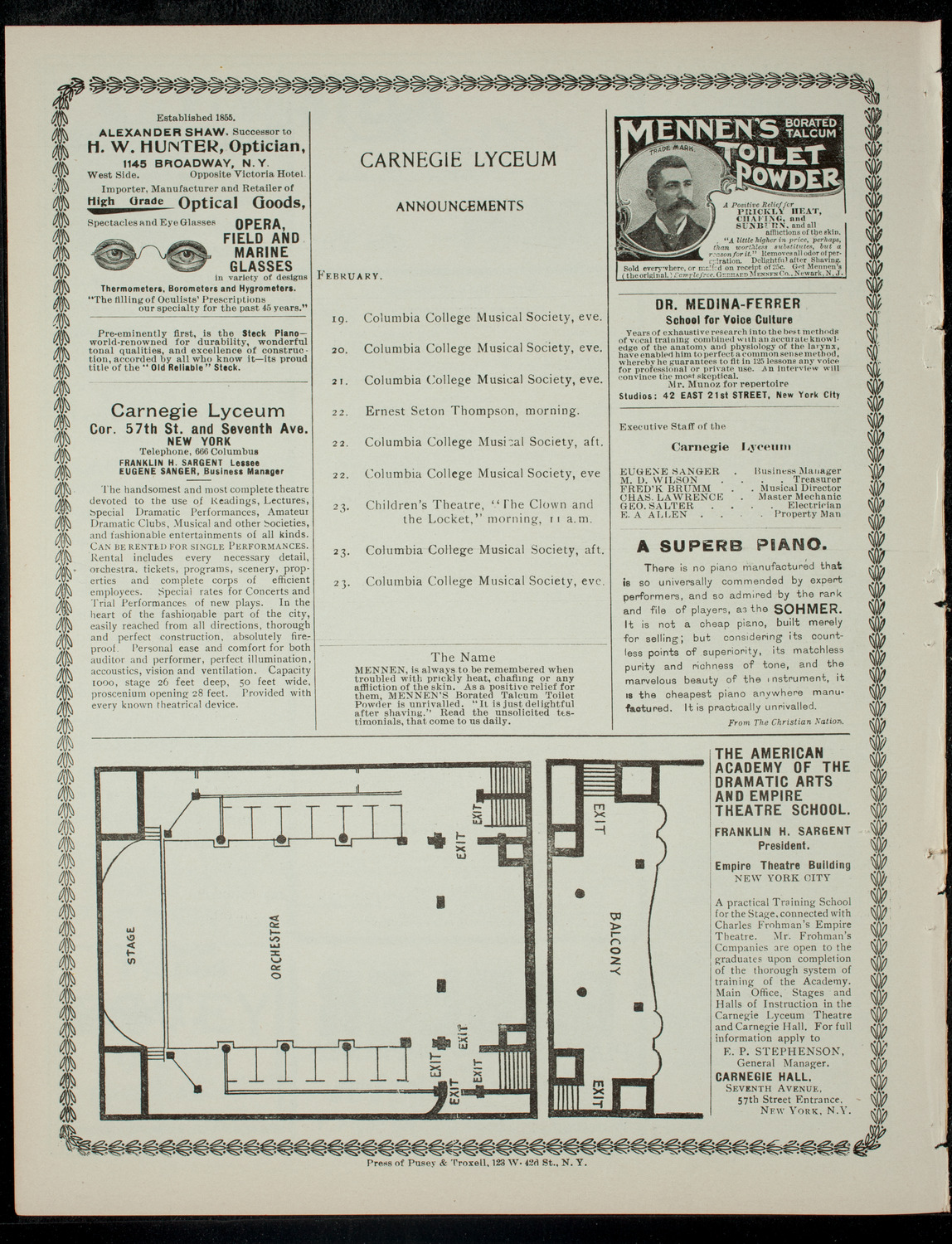 The Columbia University Musical Society, February 18, 1901, program page 4