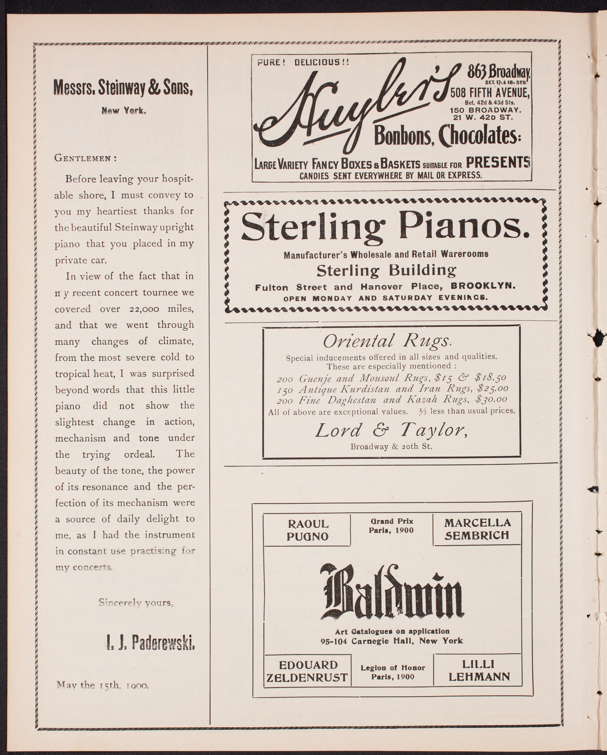 New York Philharmonic, January 30, 1903, program page 4