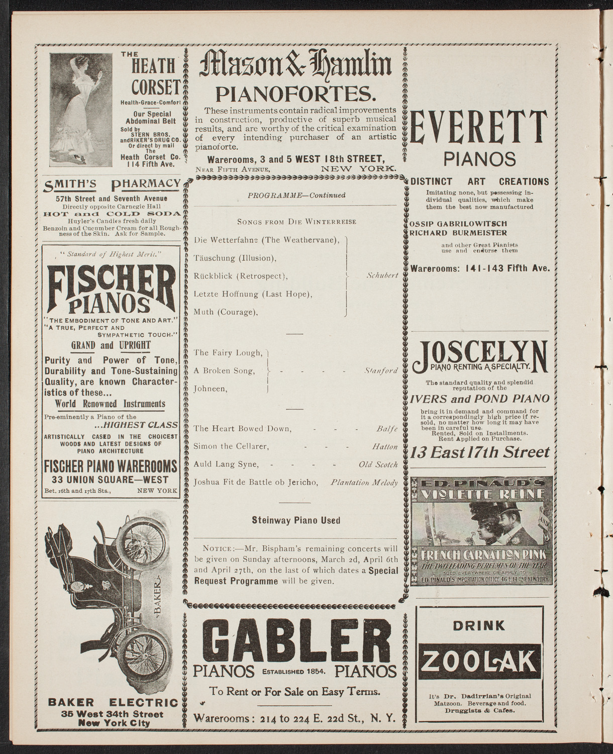 David Bispham, Baritone, February 2, 1902, program page 8