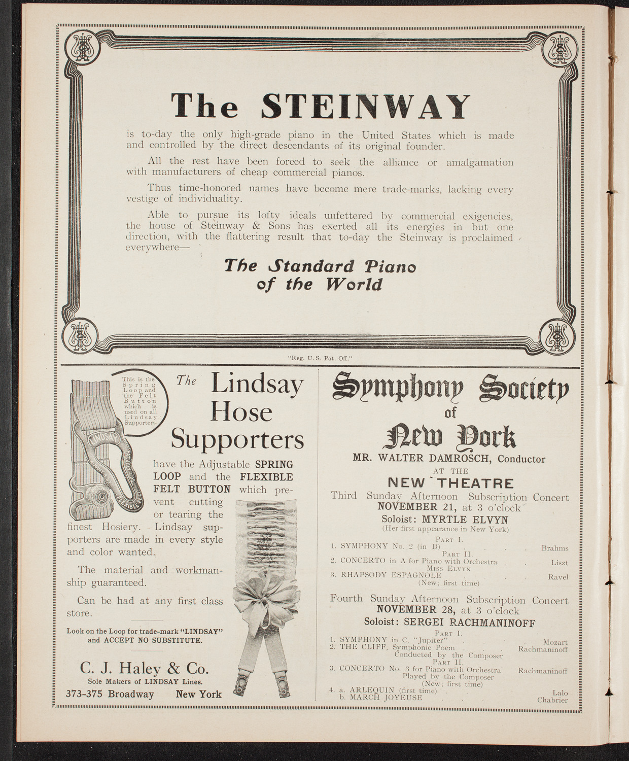 New York Symphony Orchestra, November 16, 1909, program page 4