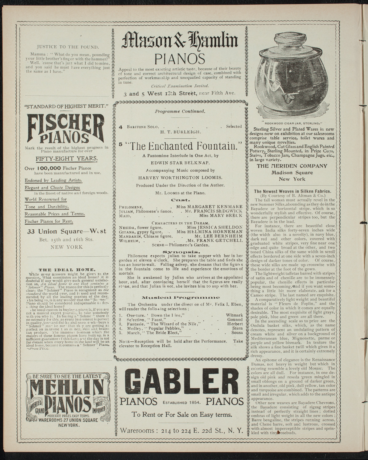 Performance by Senior Members of the American Academy of the Dramatic Arts, February 11, 1898, program page 6