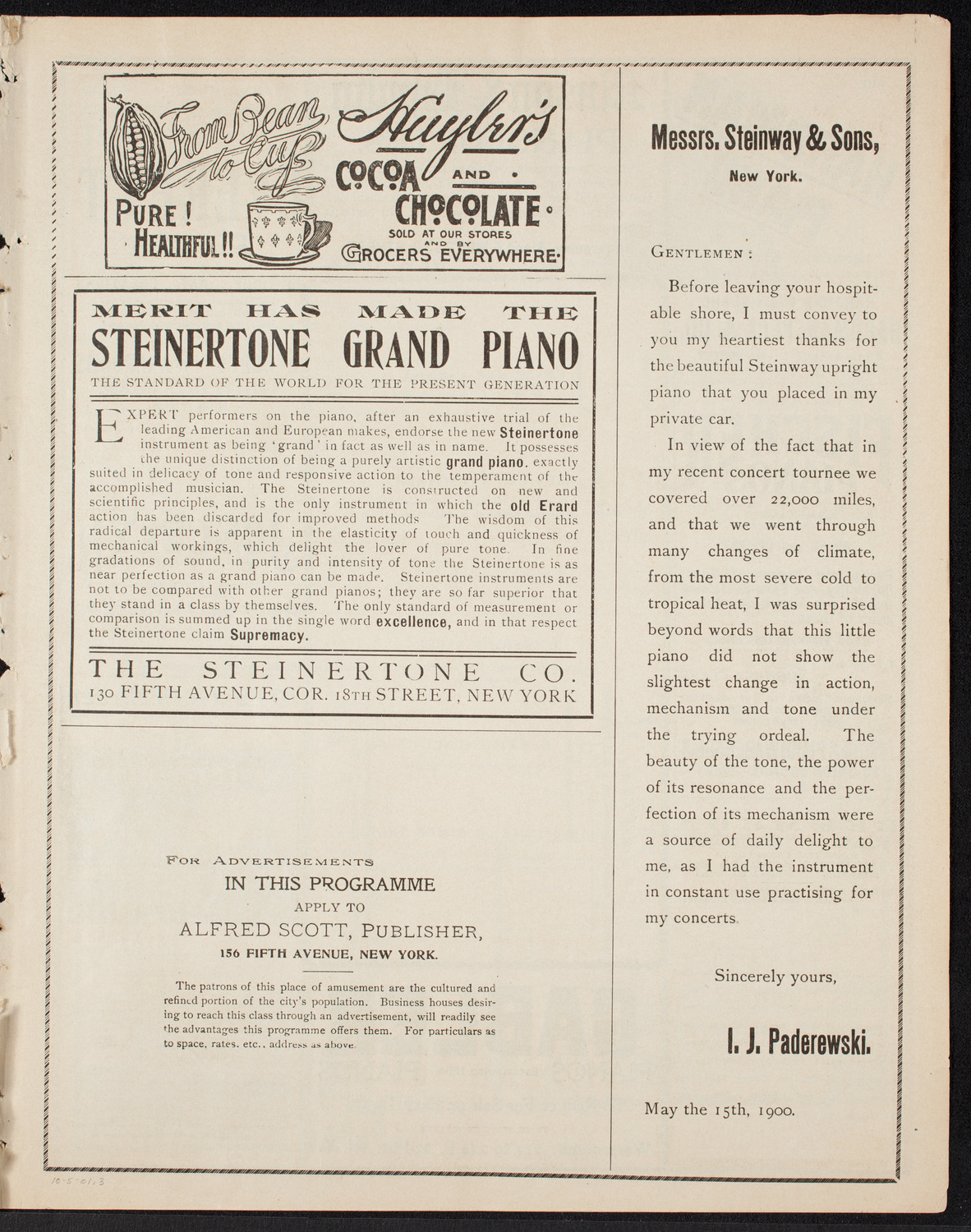 Metropolitan Street Railway Association Vaudeville Program, October 5, 1901, program page 5