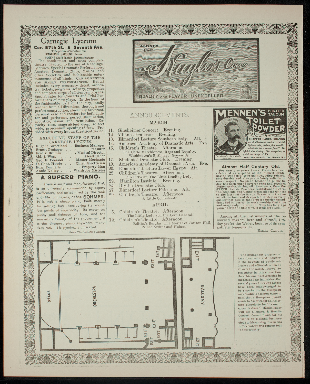 Concert Given By the String Orchestra of Bernard Sinsheimer's Pupils, March 11, 1902, program page 4