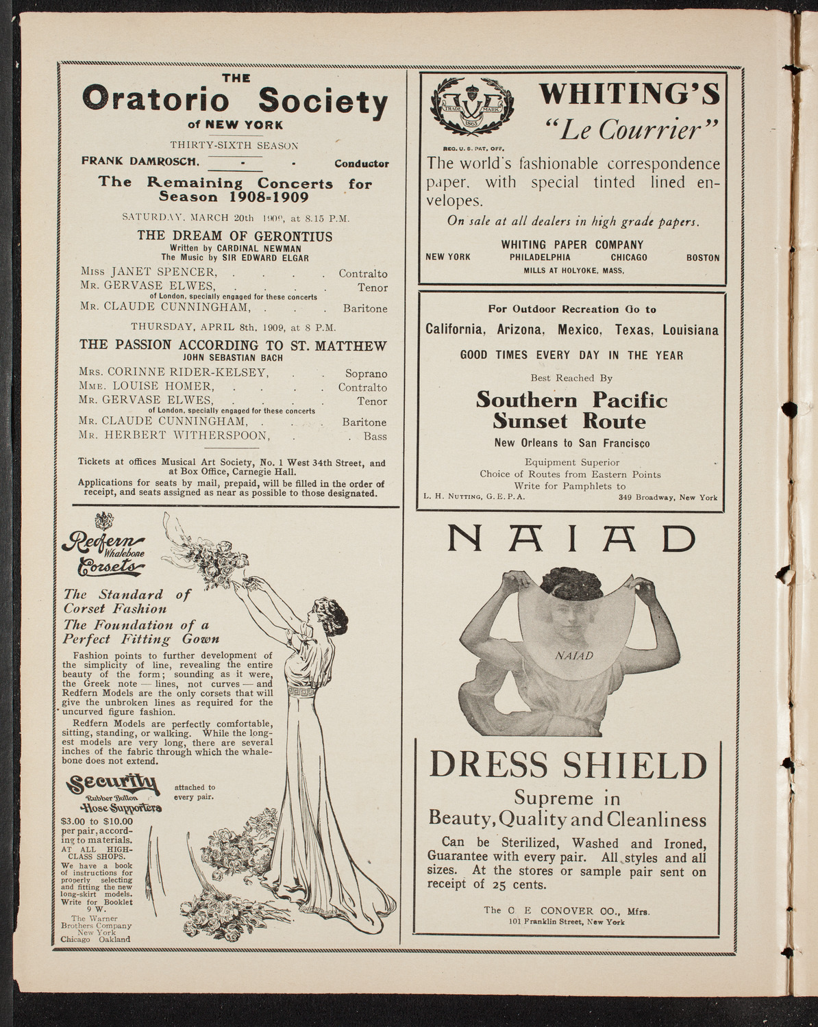 Musical Art Society of New York, March 11, 1909, program page 2