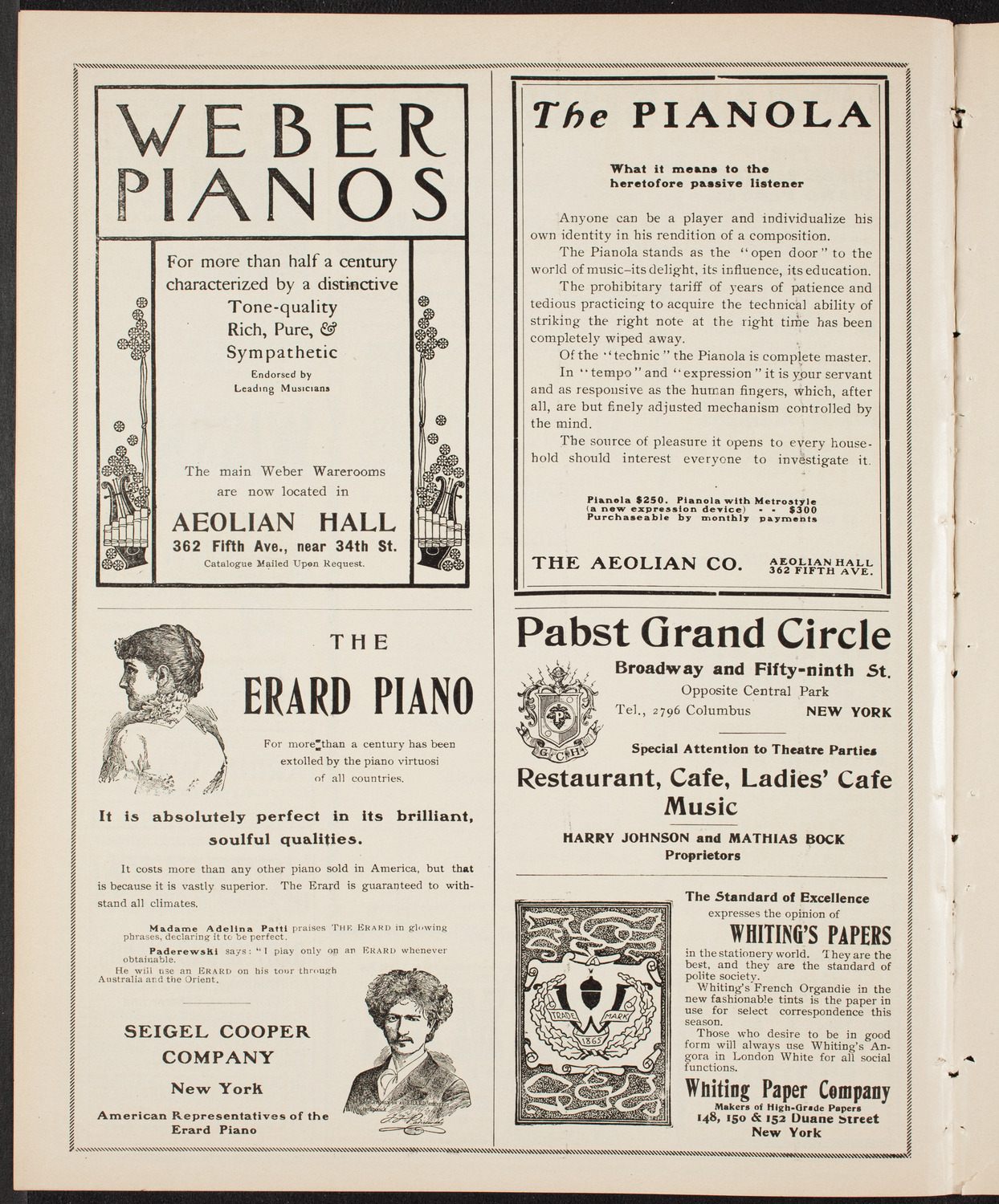 Marie Nichols, David Bispham, and Emma Howe with Wetzler Symphony Orchestra, February 21, 1904, program page 6