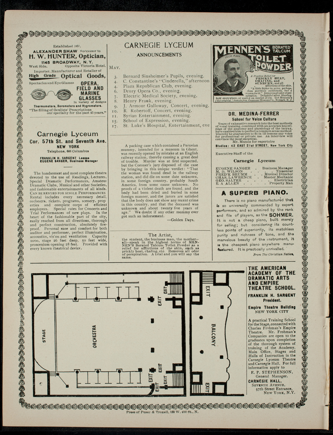 Grand Concert by The Severn Trio, May 1, 1901, program page 4