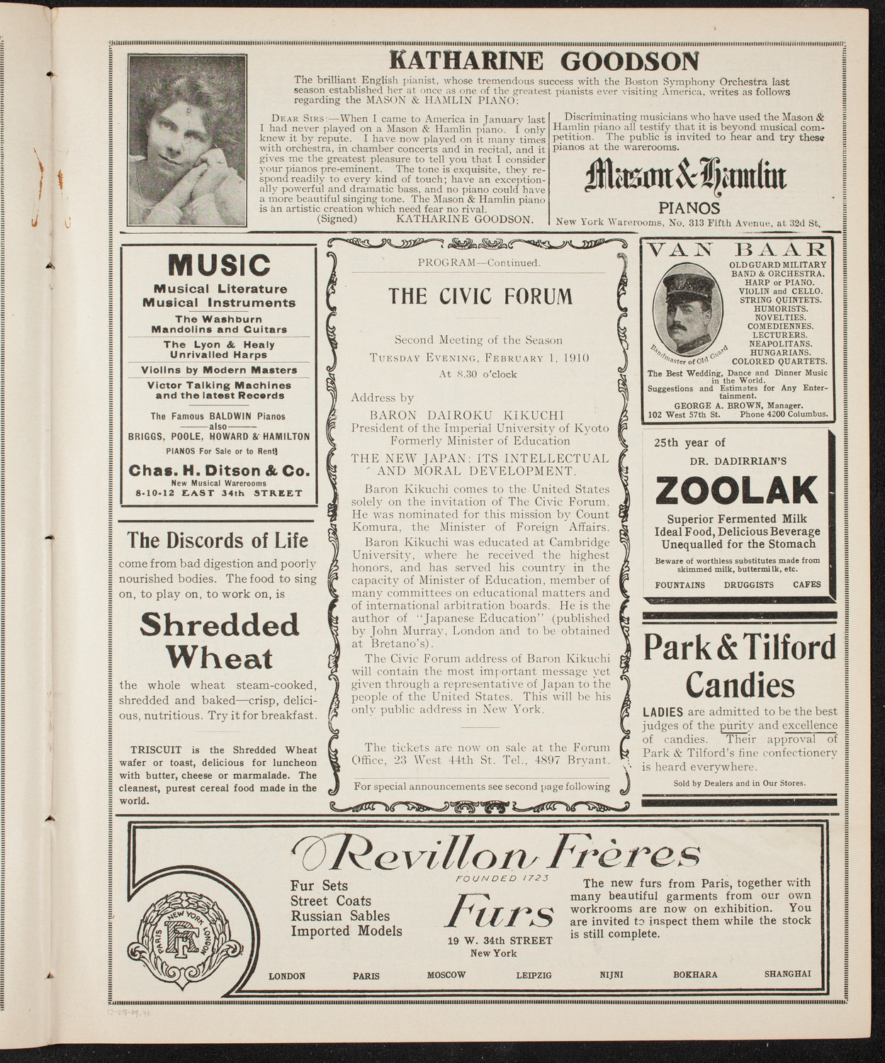 The Civic Forum, December 28, 1909, program page 7