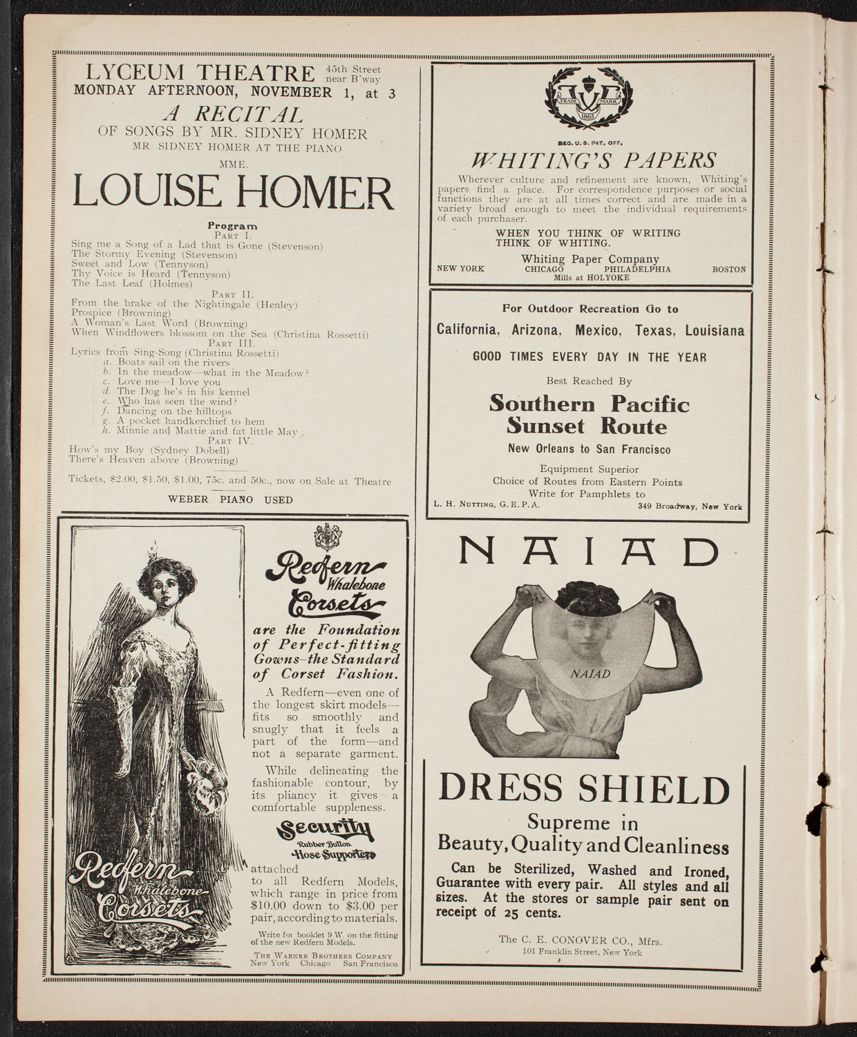 Fritz Kreisler, Violin, October 30, 1909, program page 2