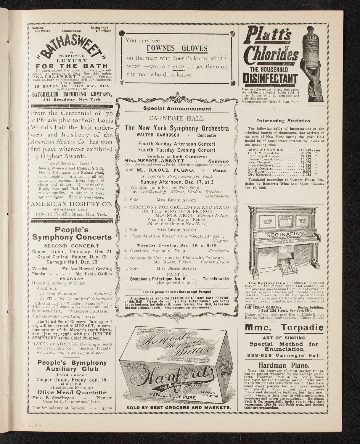 New York Symphony Orchestra, December 12, 1905, program page 9