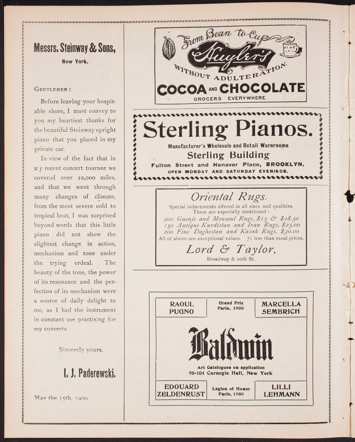 New York Philharmonic, January 31, 1903, program page 4