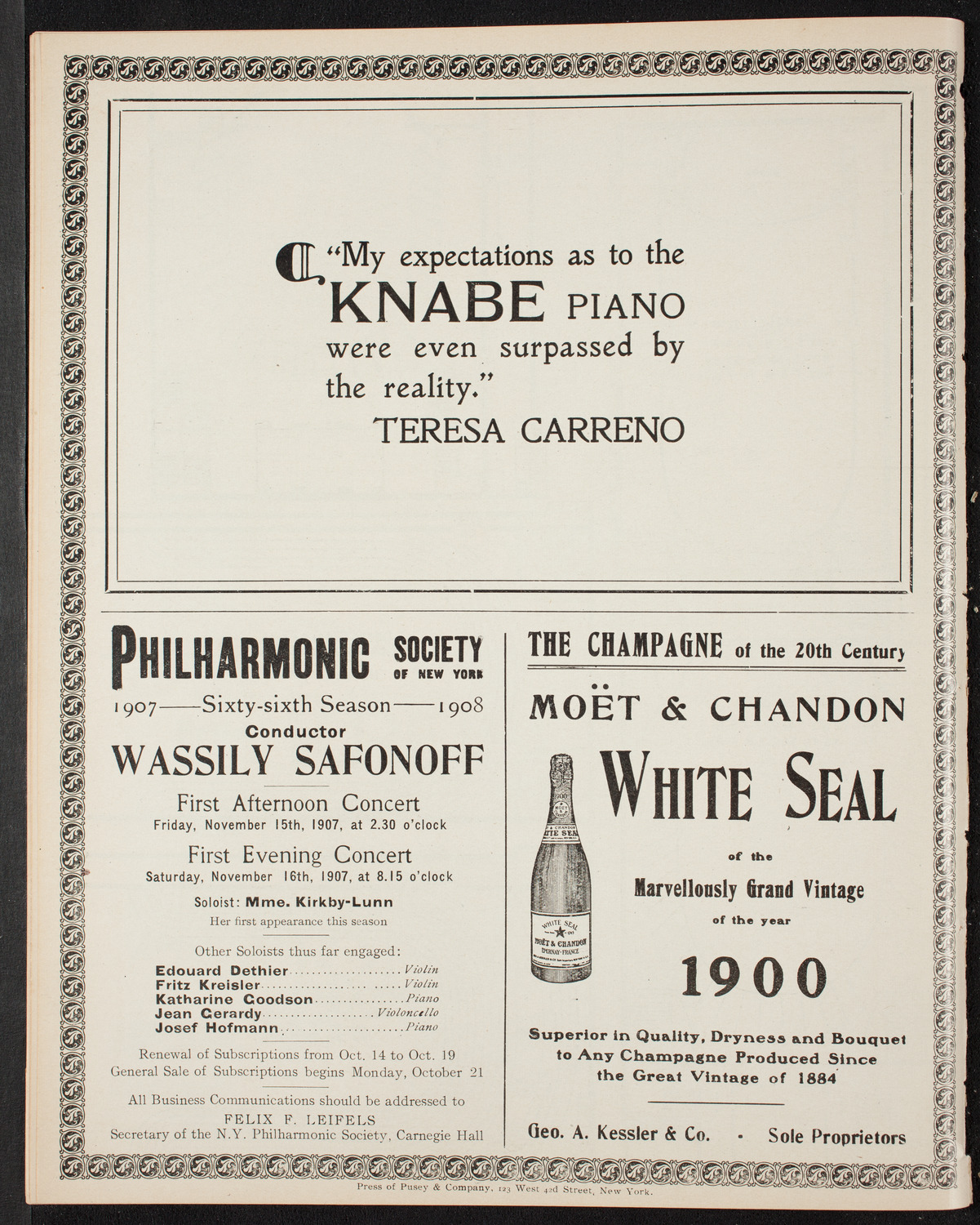 New York Festival Chorus and Orchestra, October 27, 1907, program page 12