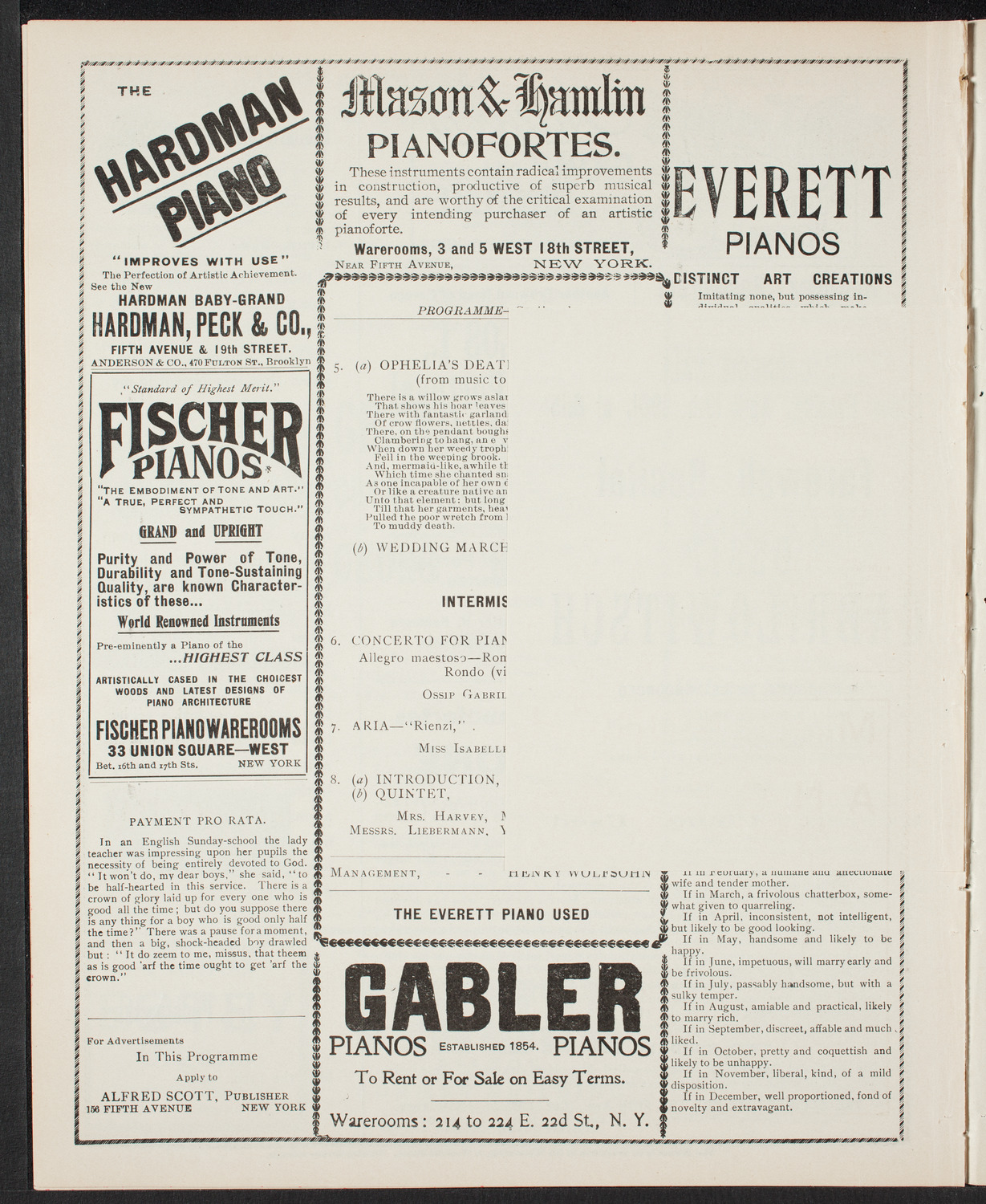Orchestral Concert Conducted by Georg Henschel, April 7, 1901, program page 8
