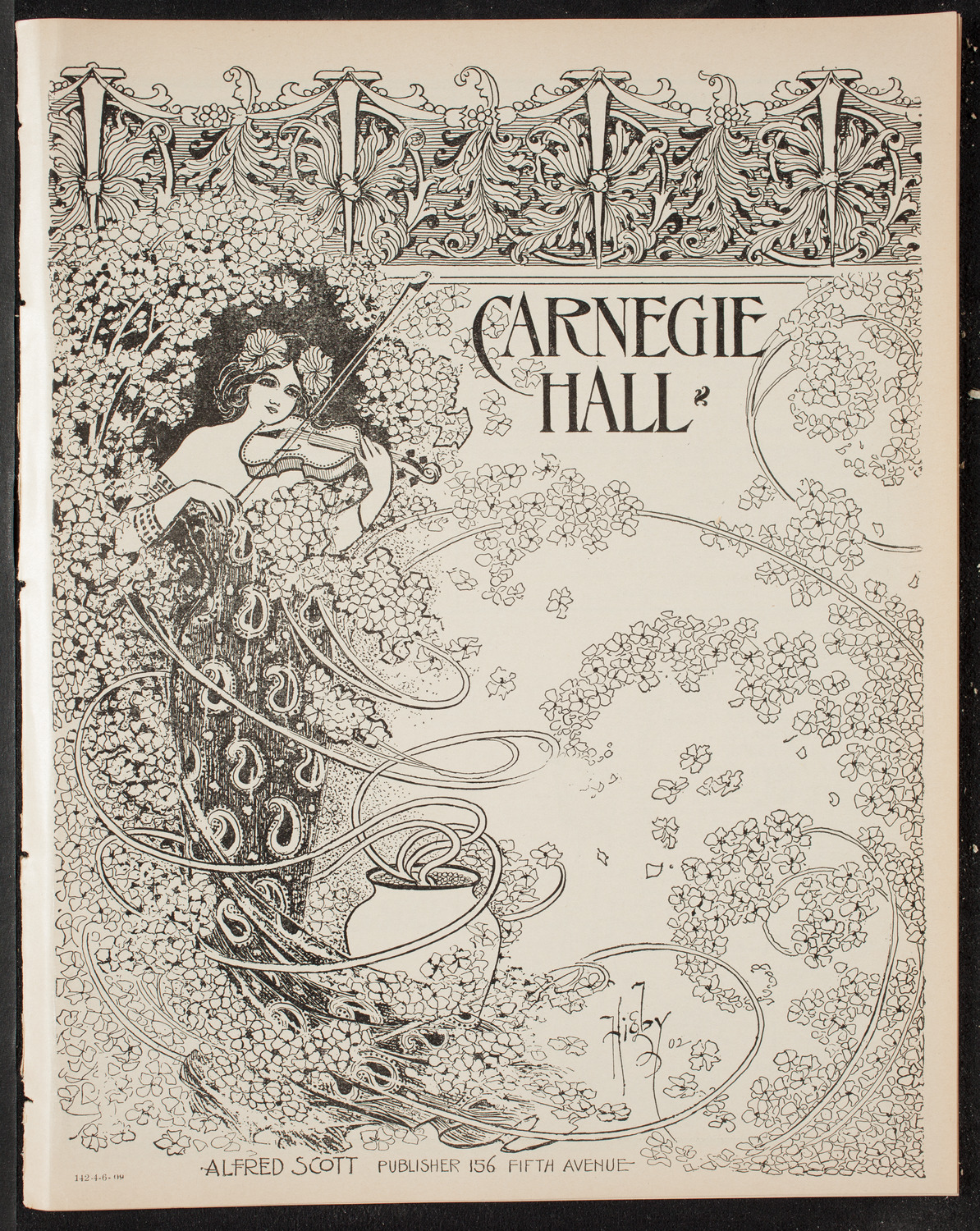 Gustav Mahler and New York Philharmonic, April 6, 1909, program page 1