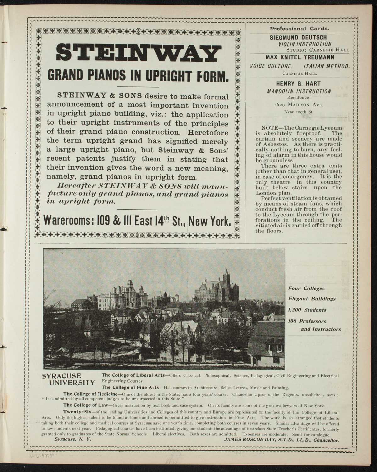 Powers-Mannes Lenten Musicale/ Wednesday Morning Musicale, March 16, 1898, program page 5