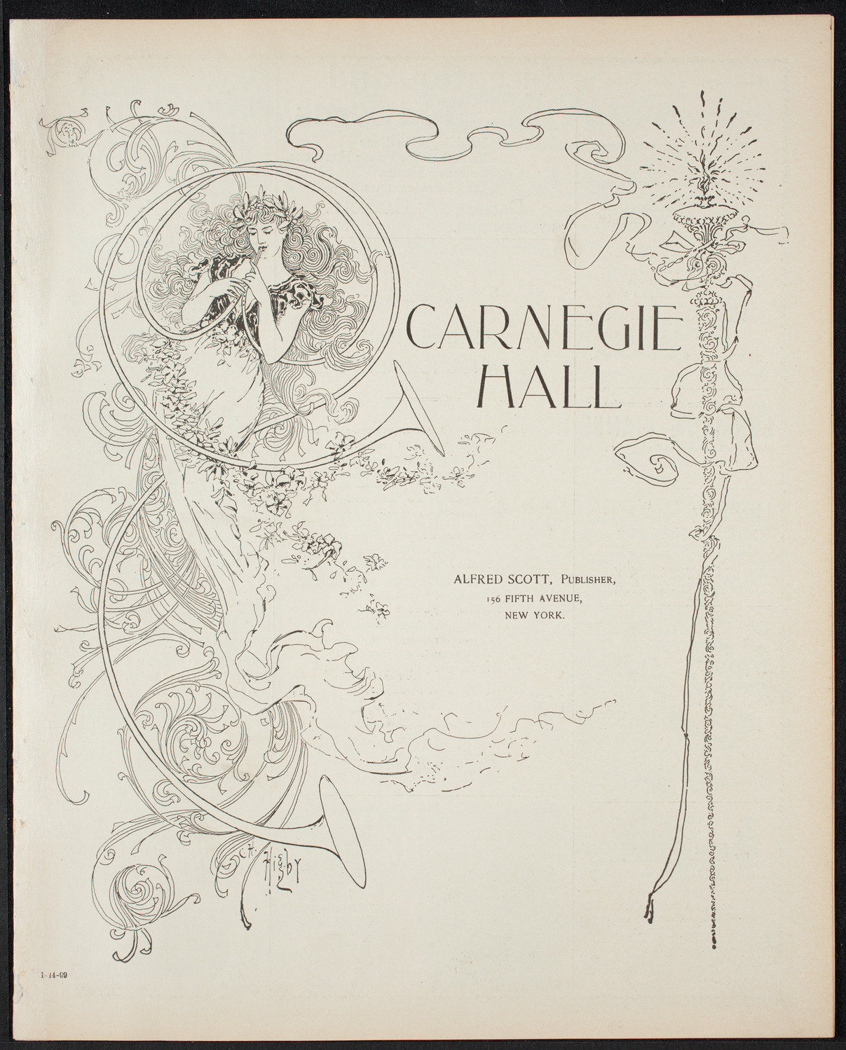 New York Philharmonic, January 14, 1899, program page 1