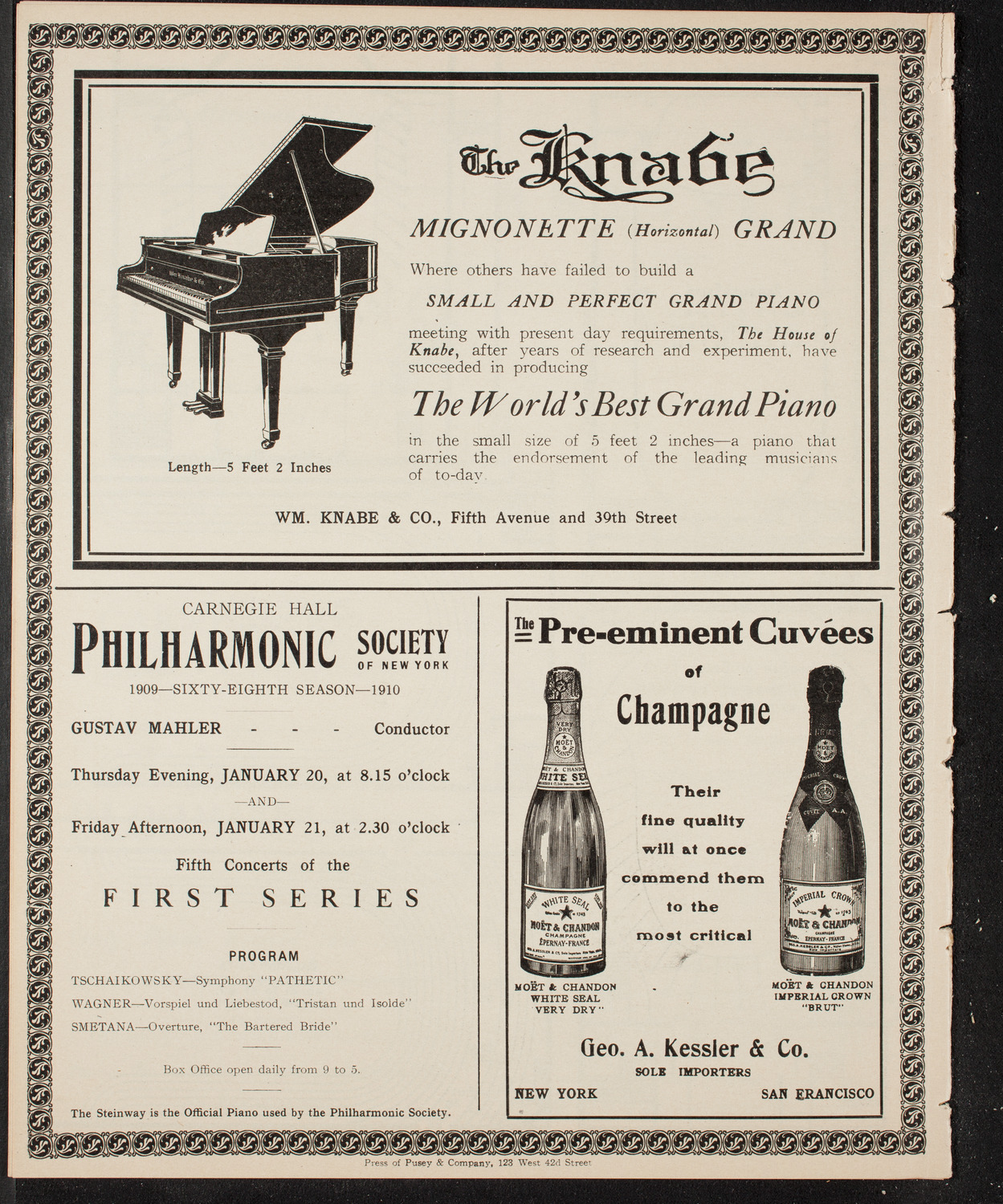 Mischa Elman, Violin, January 19, 1910, program page 12