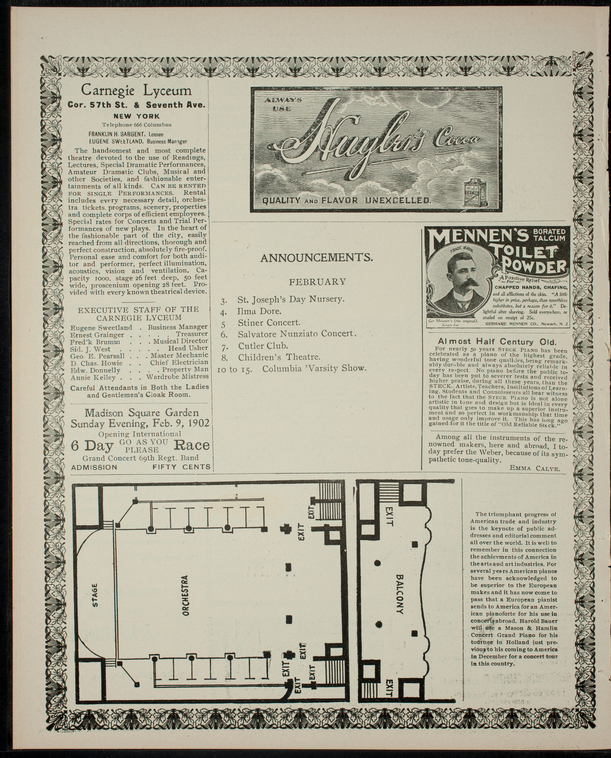 Academy Stock Company of the American Academy of Dramatic Arts and Empire Theatre Dramatic School, January 31, 1902, program page 4