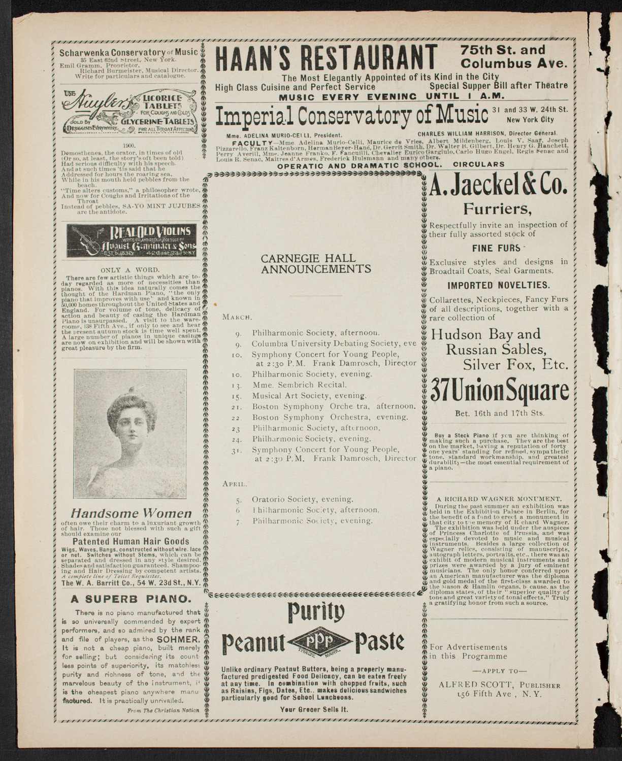 Pittsburgh Symphony Orchestra, February 26, 1900, program page 2