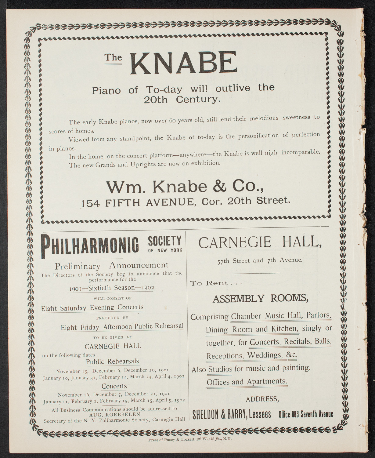 People's Choral Union, April 25, 1901, program page 8