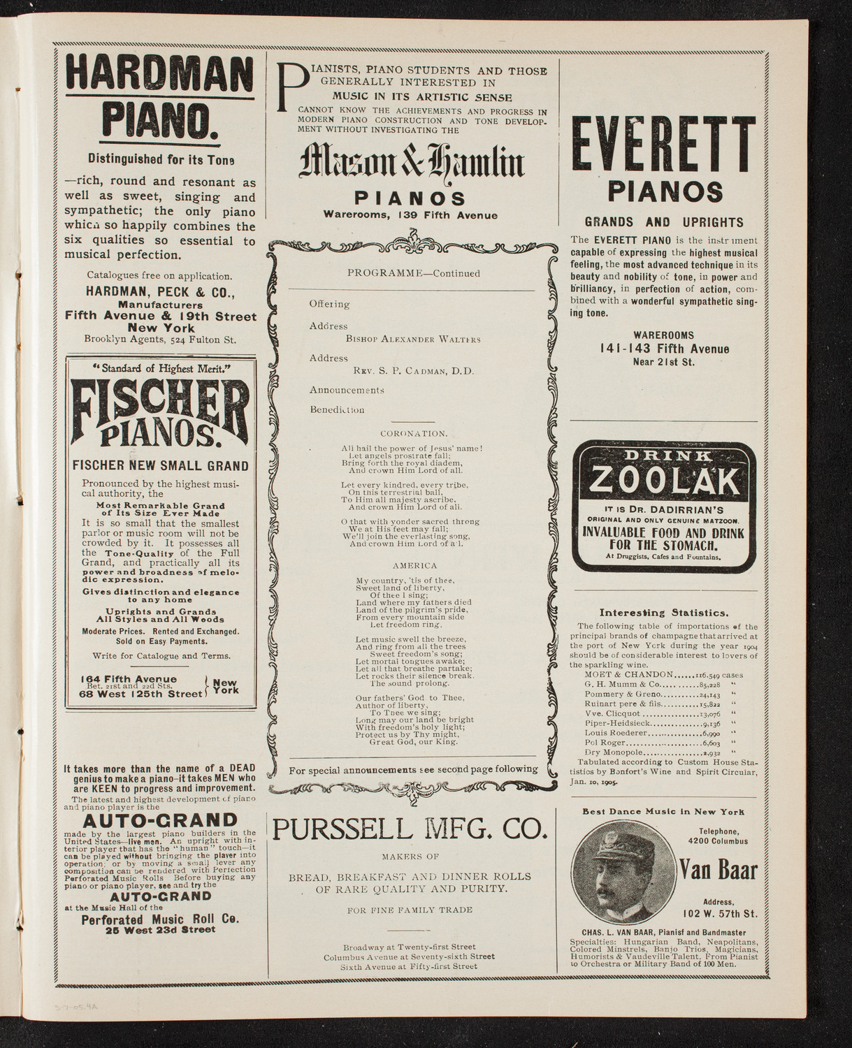 YMCA: Jubilee Mass Meeting, May 7, 1905, program page 7