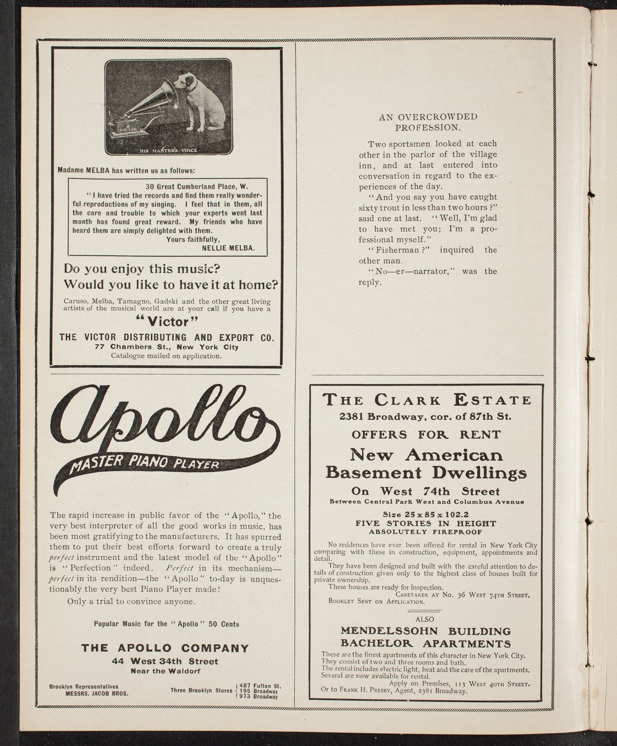 Rudolf Friml with New York Symphony Orchestra, November 17, 1904, program page 2