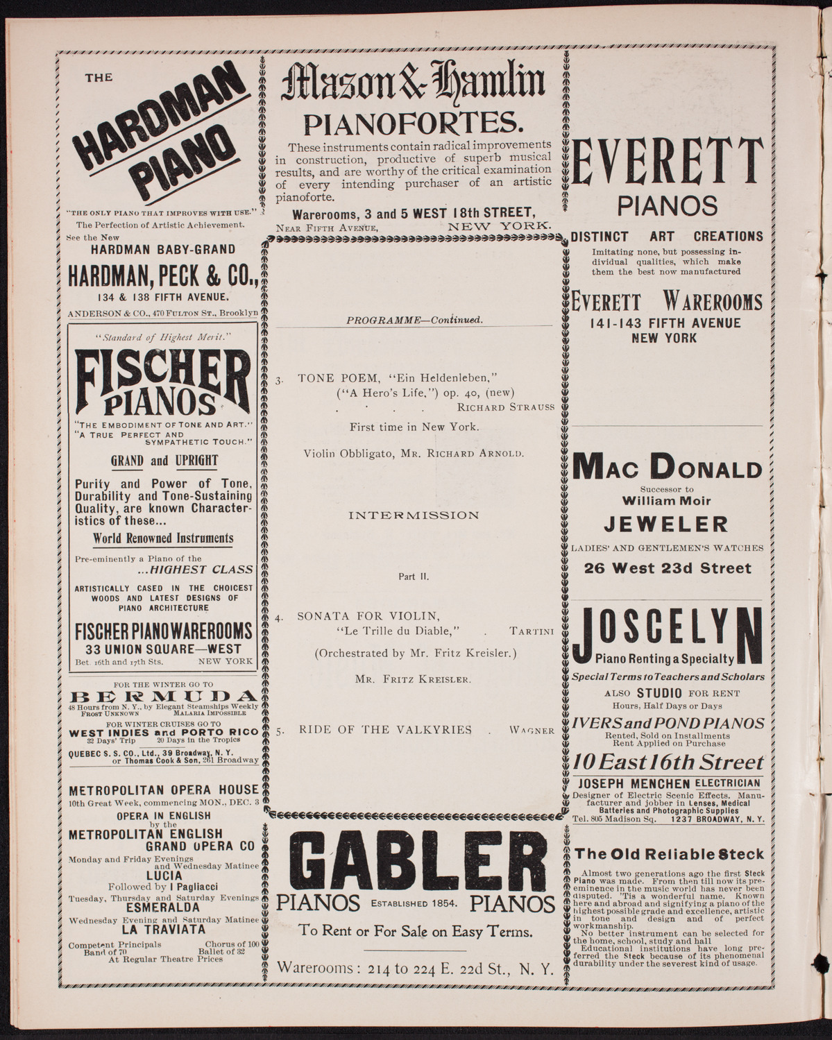 New York Philharmonic, December 8, 1900, program page 6