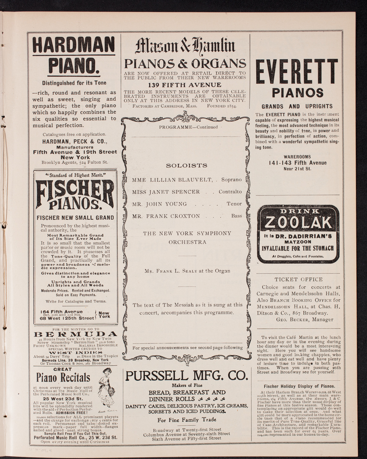 Oratorio Society of New York, December 30, 1904, program page 7