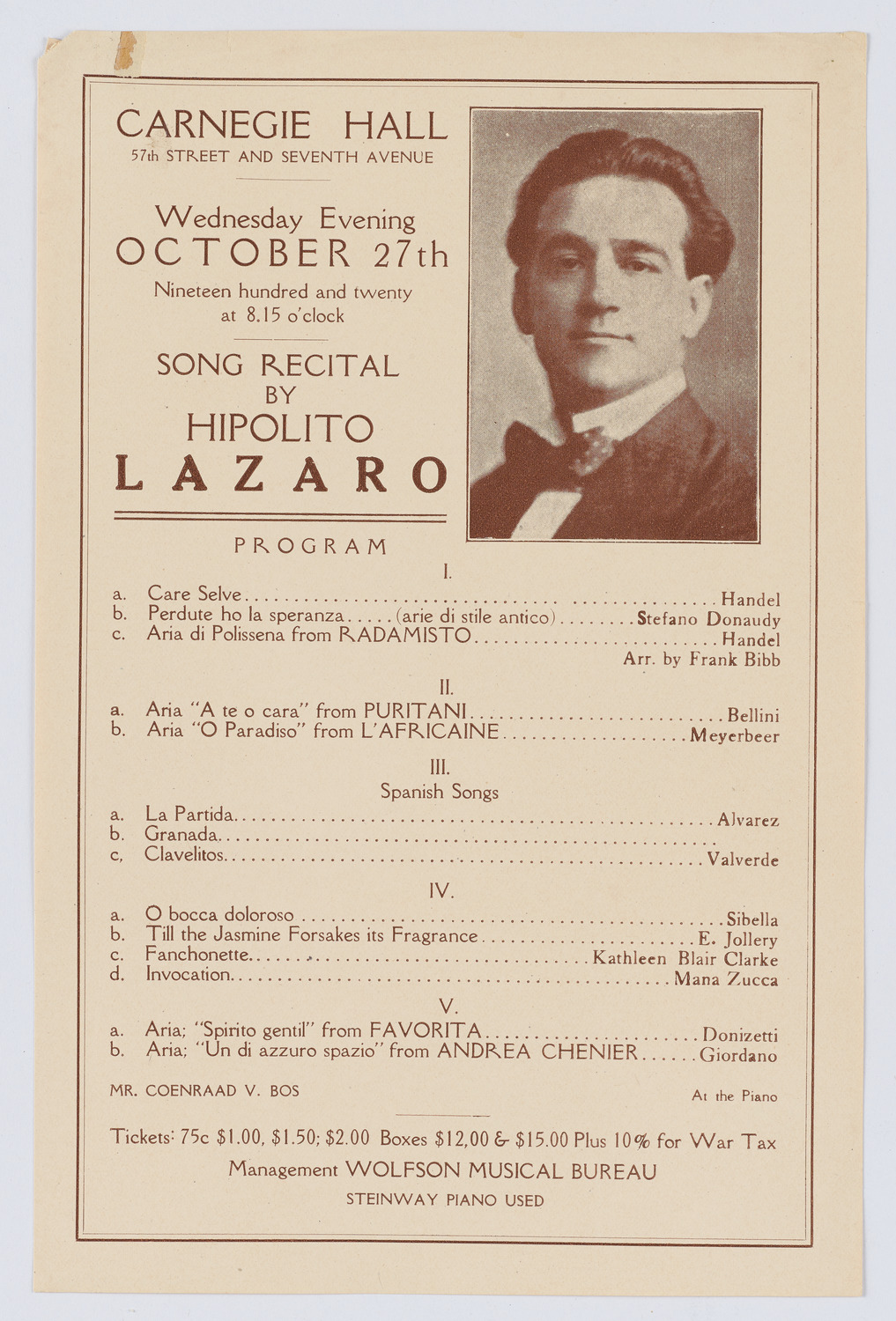 Hipolito Lazaro, October 27, 1920