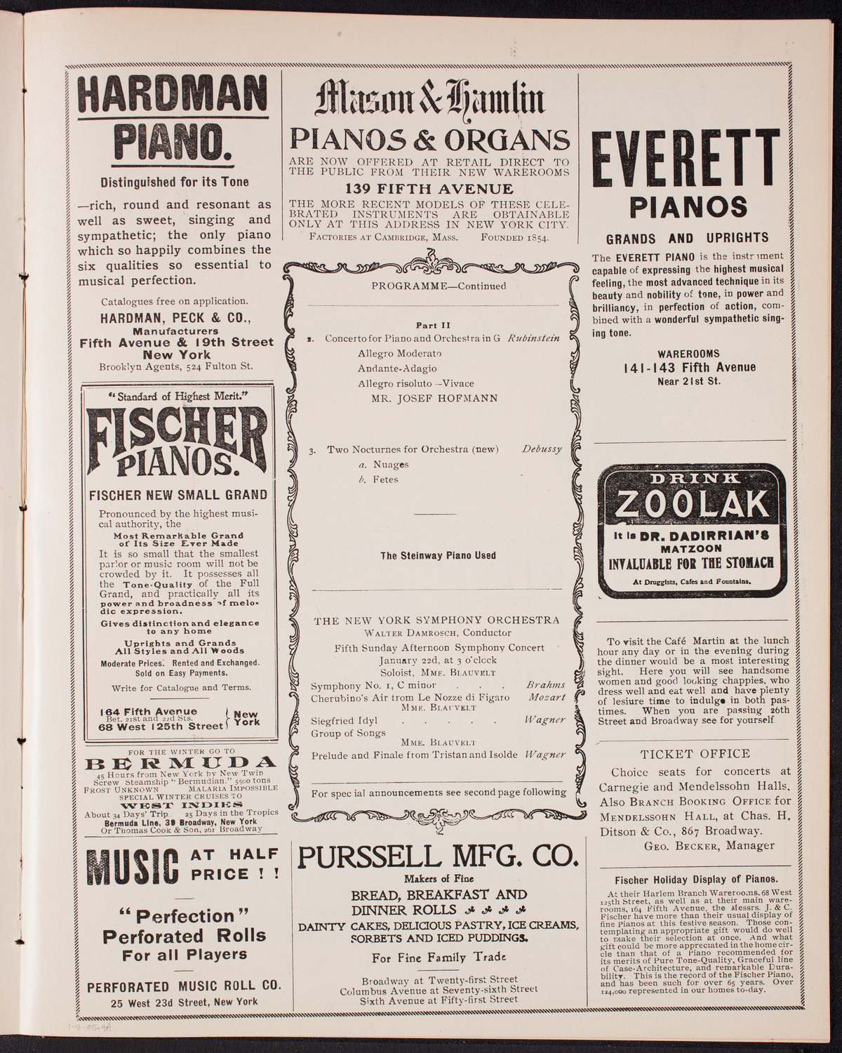 New York Symphony Orchestra, January 8, 1905, program page 7