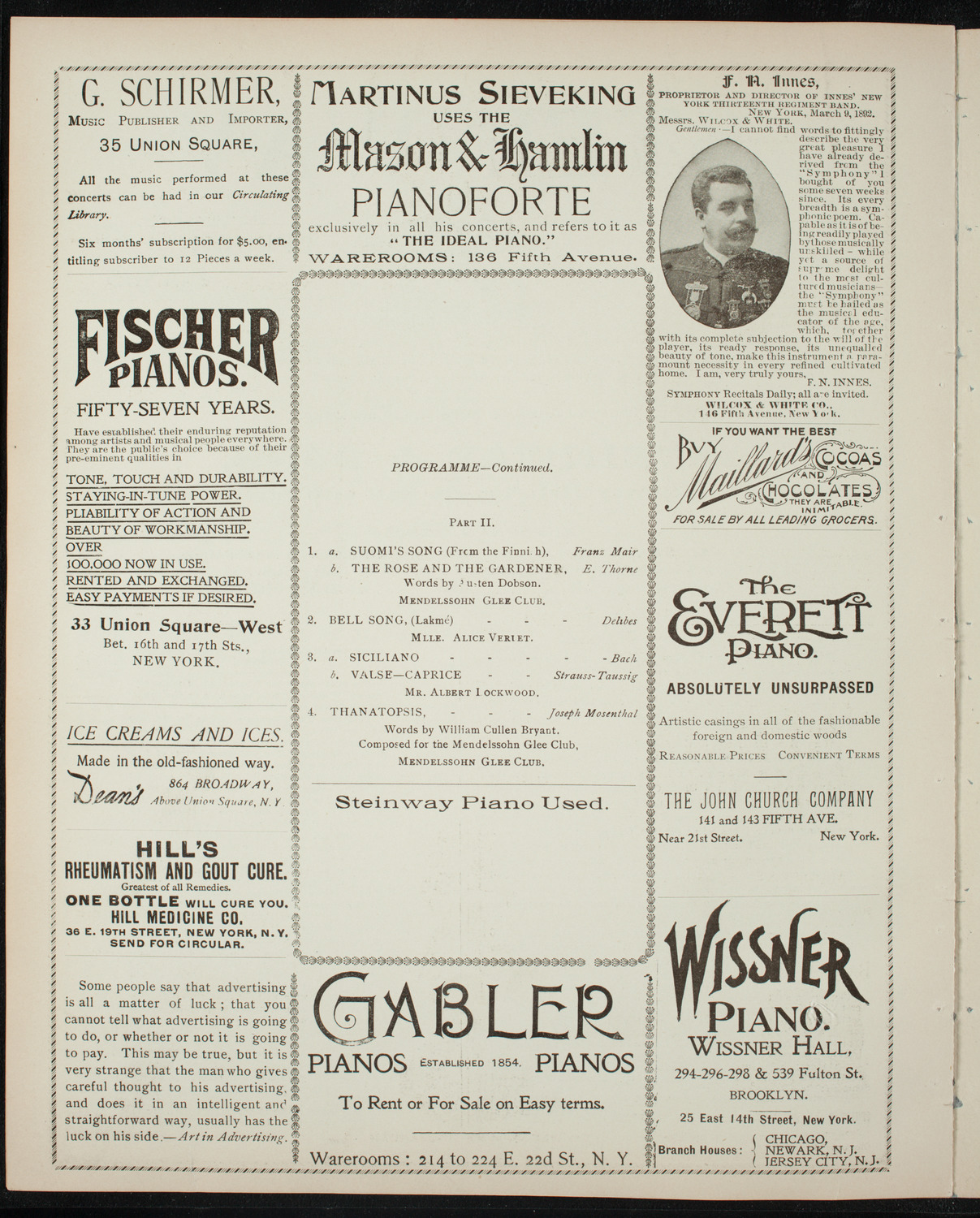 Mendelssohn Glee Club, March 30, 1897, program page 6