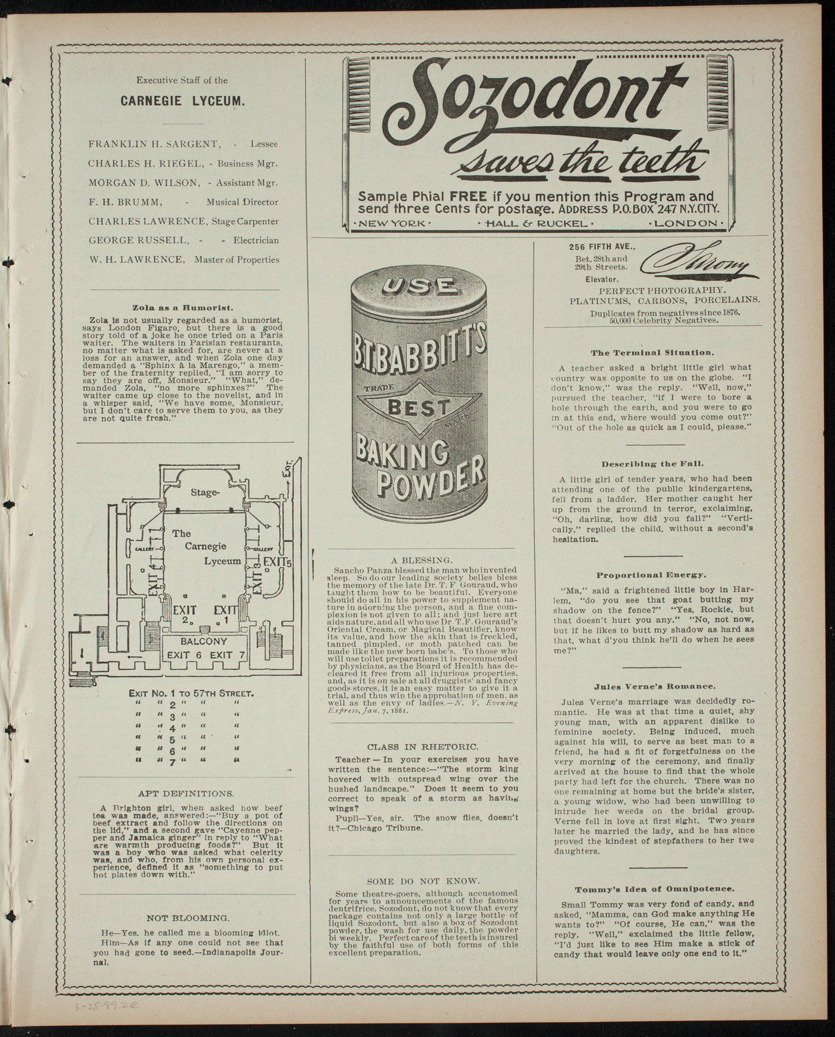 Grand Operatic Benefit, March 25, 1899, program page 3