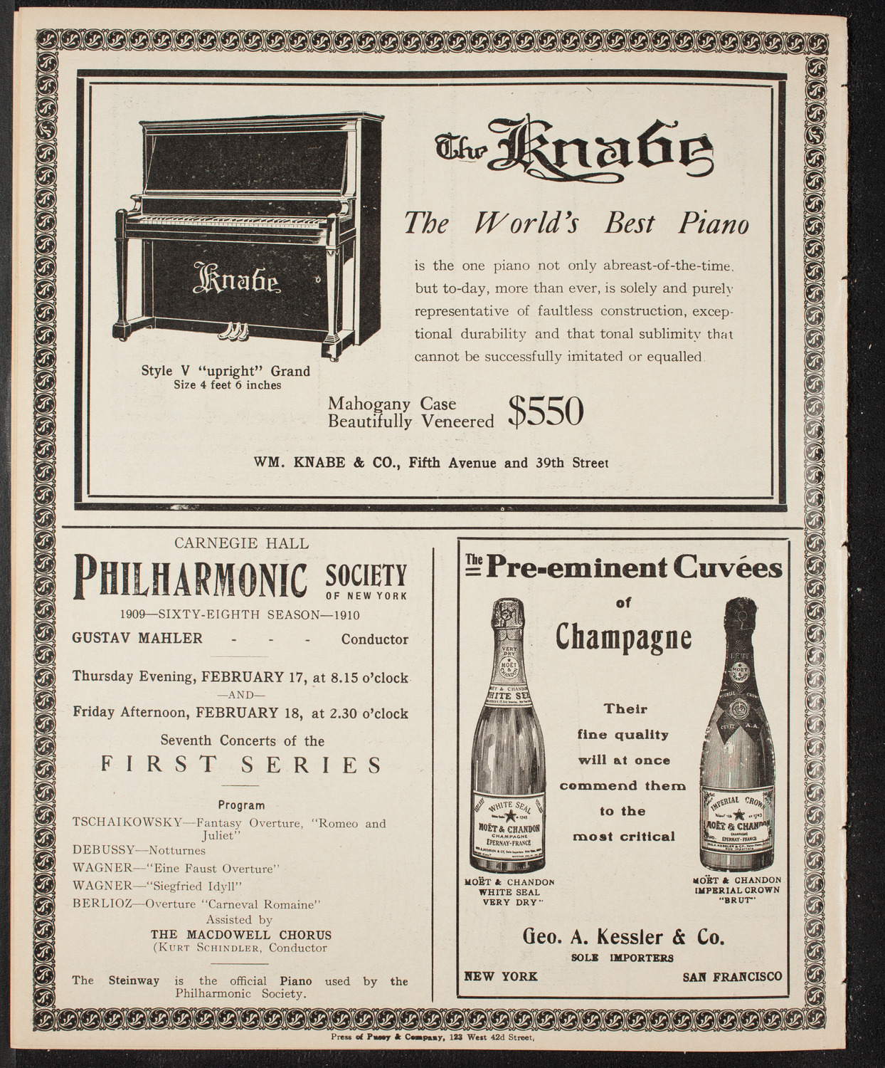 New York Philharmonic, February 13, 1910, program page 12