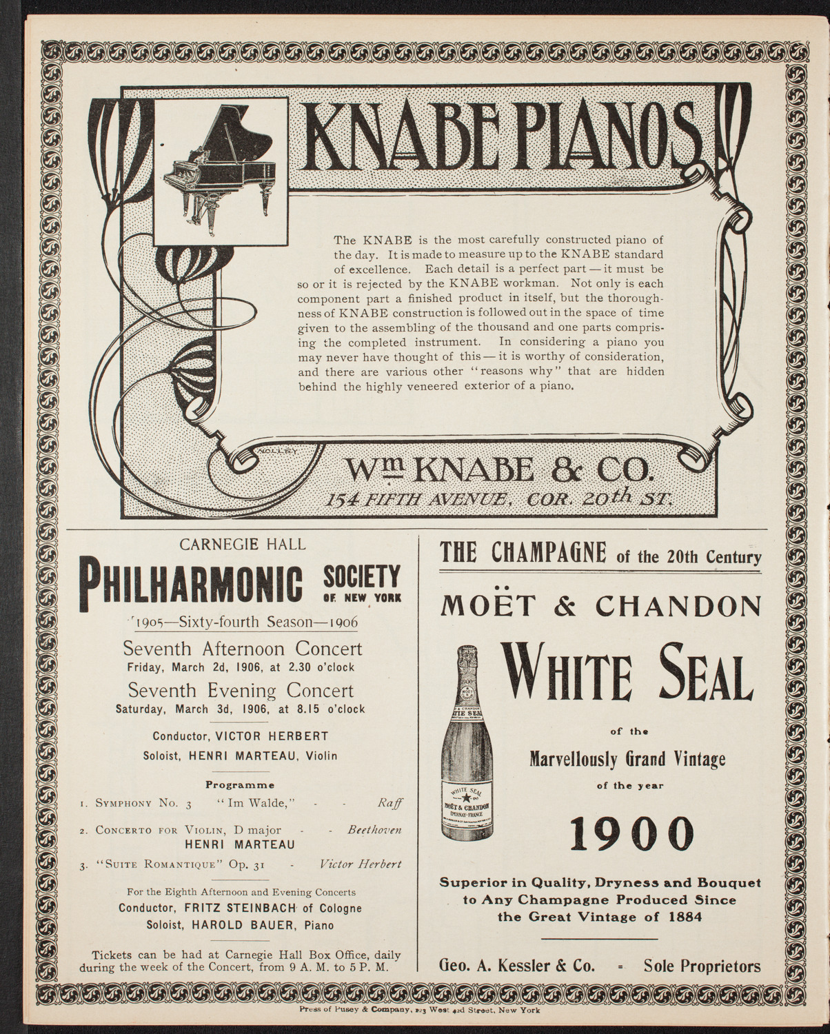 Oratorio Society of New York, February 20, 1906, program page 12
