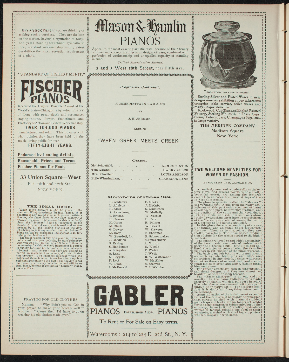 Dwight School Class Day Excercises, April 27, 1898, program page 6