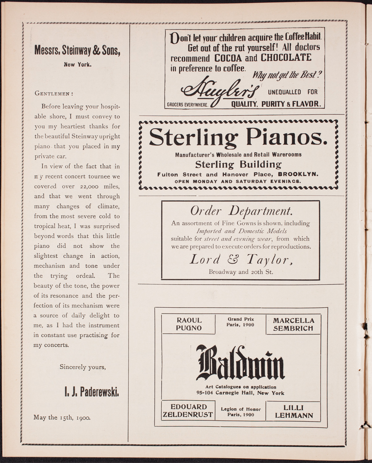 New York Philharmonic, December 5, 1902, program page 4