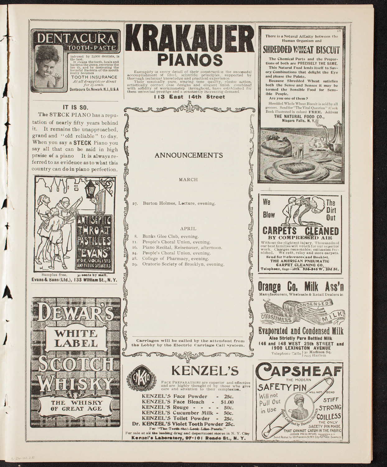 Richard Strauss with New York Philharmonic, March 26, 1904, program page 3