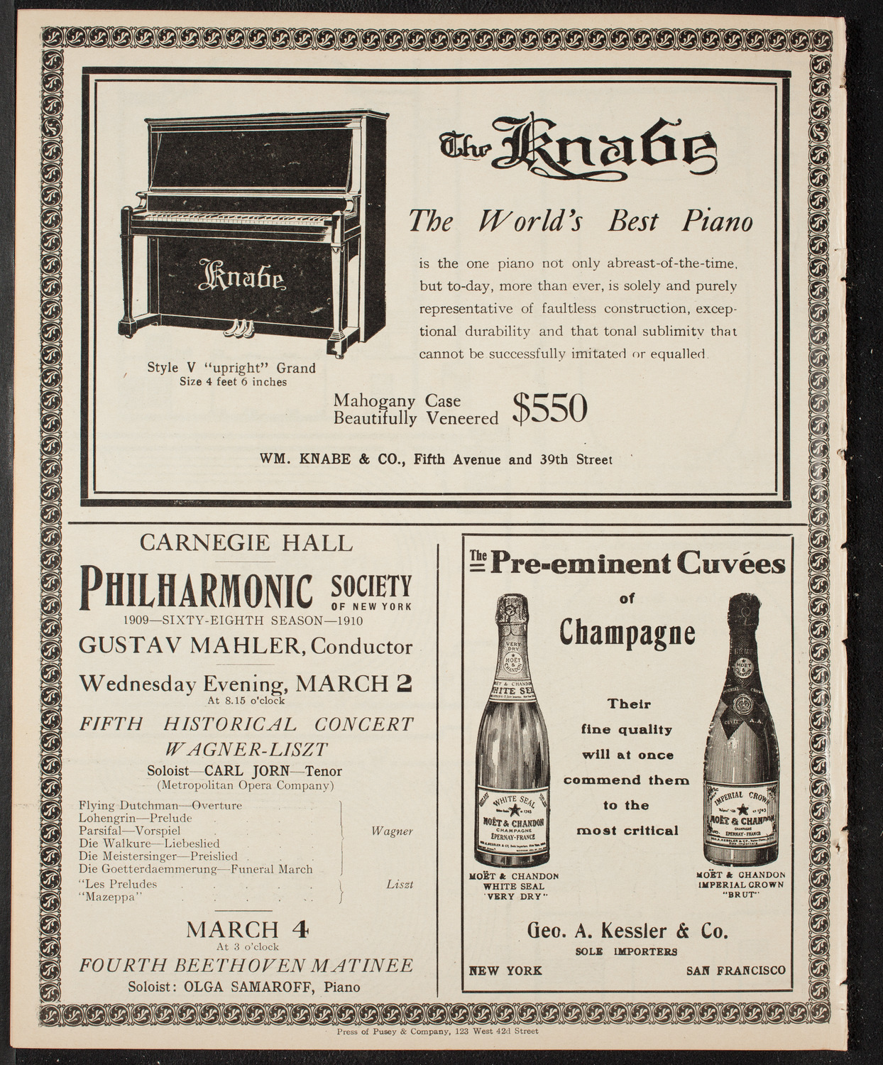 Boston Symphony Orchestra, February 24, 1910, program page 12