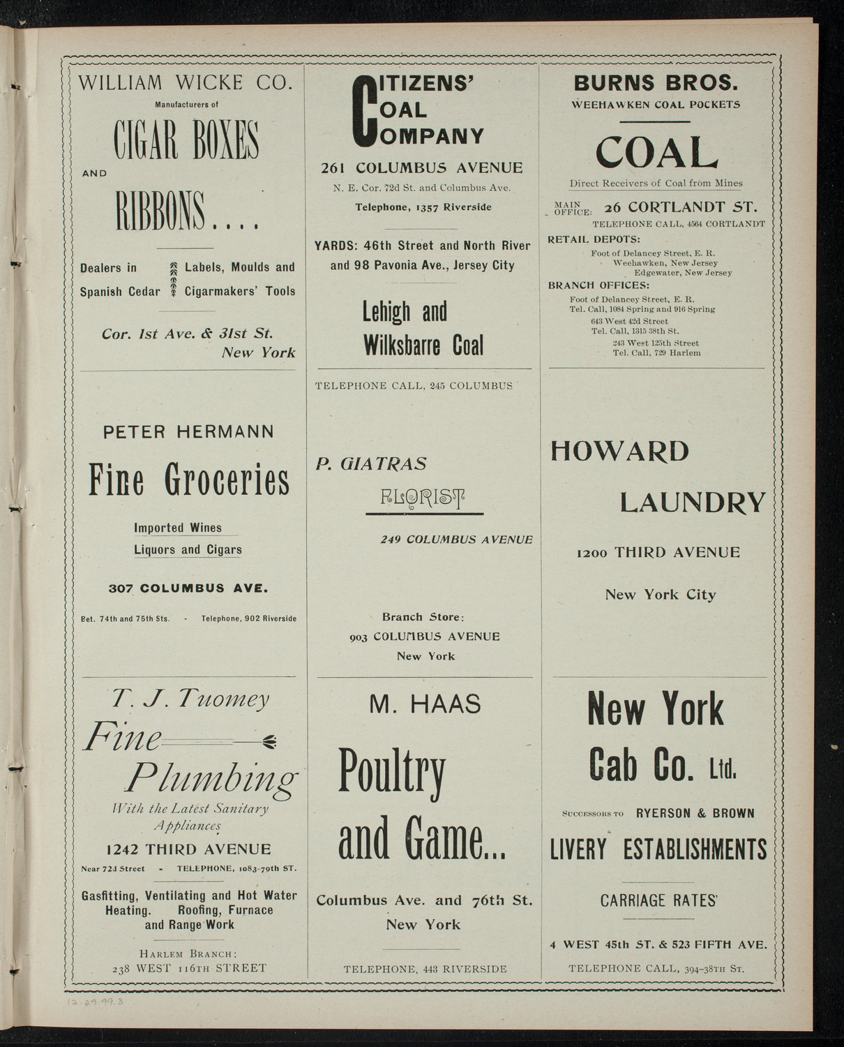 Children's Entertainment for the Benefit of the Hebrew Technical School for Girls, December 29, 1899, program page 5
