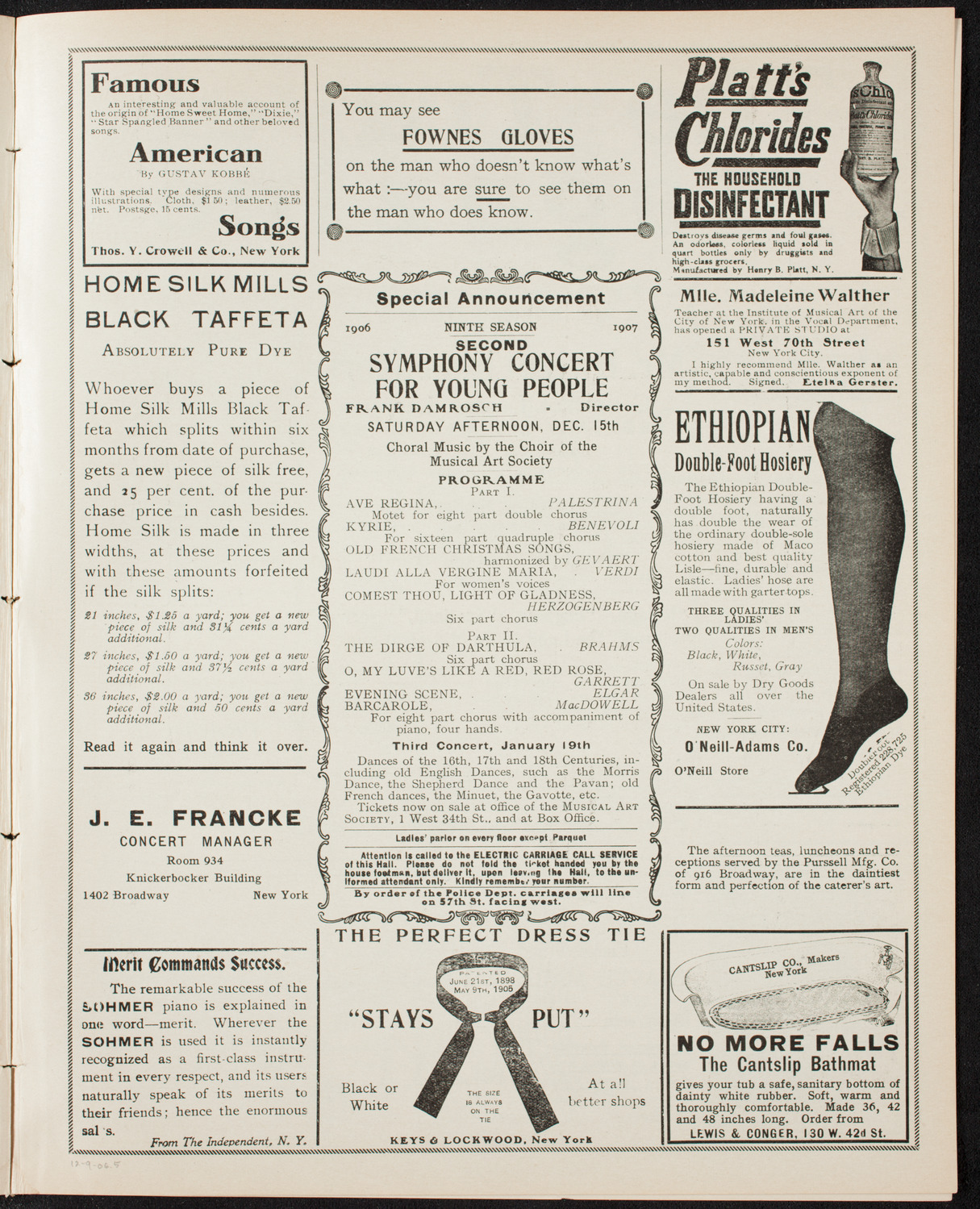 Elmendorf Lecture: Southern Italy, December 9, 1906, program page 9