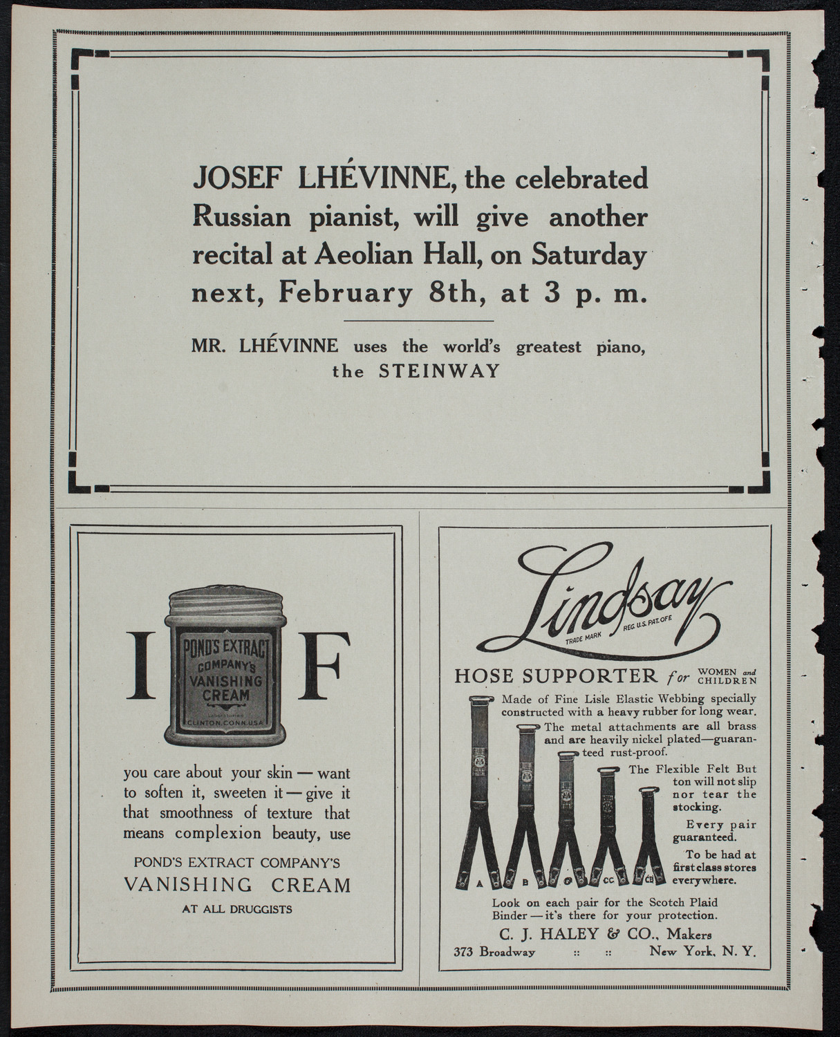 New York Philharmonic, February 6, 1913, program page 4