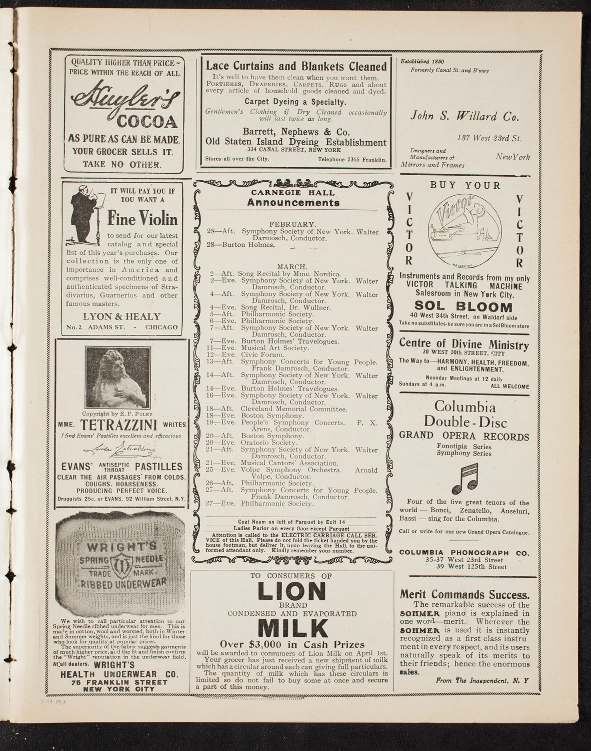 Symphony Concert for Young People, February 27, 1909, program page 3