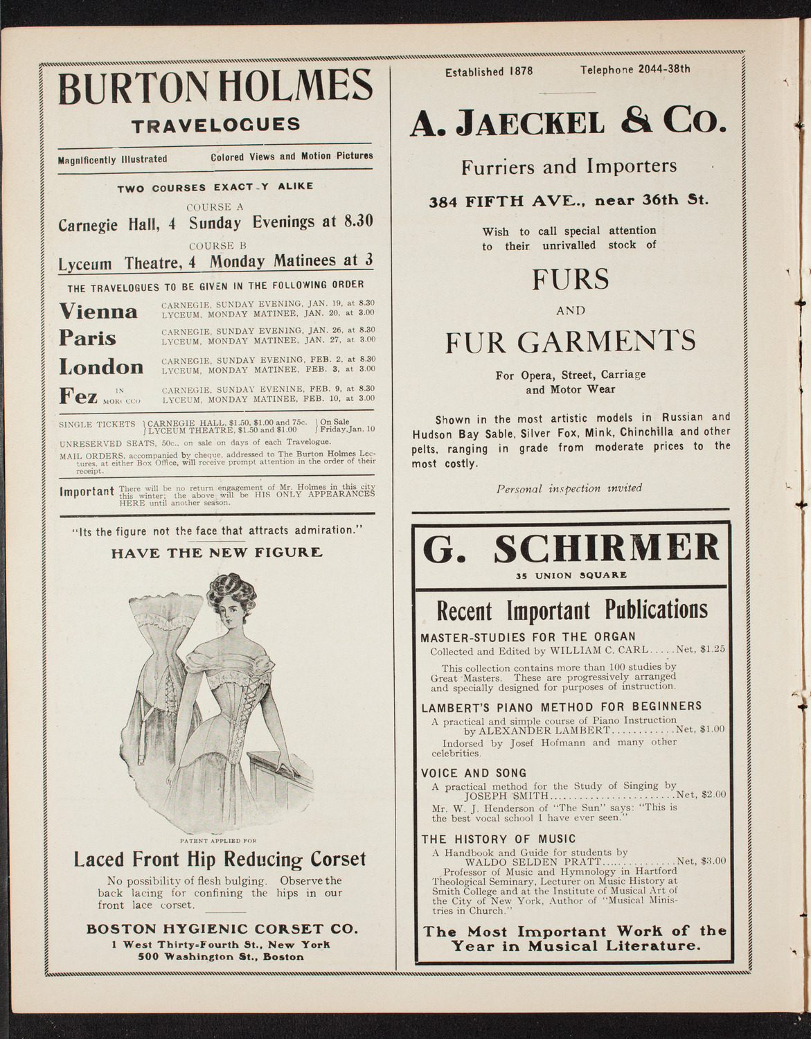 Ernest Schelling, Piano, January 14, 1908, program page 8