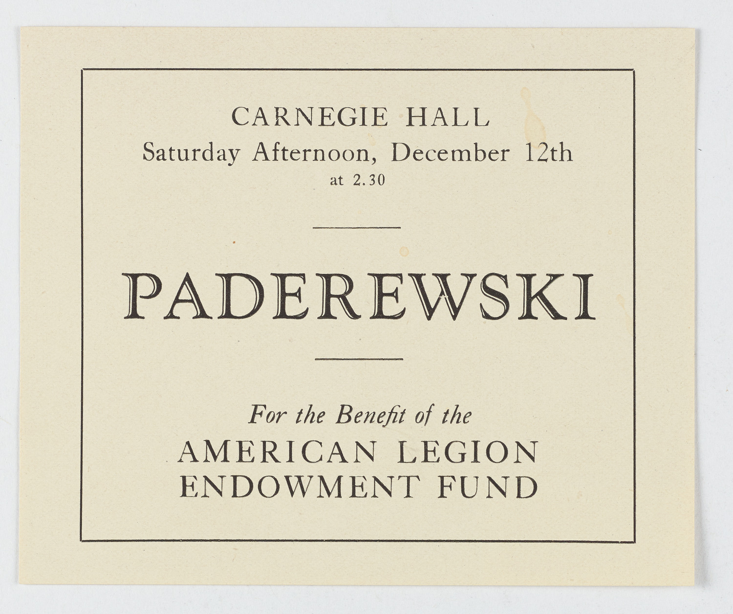 Ignacy Jan Paderewski, December 12, 1925