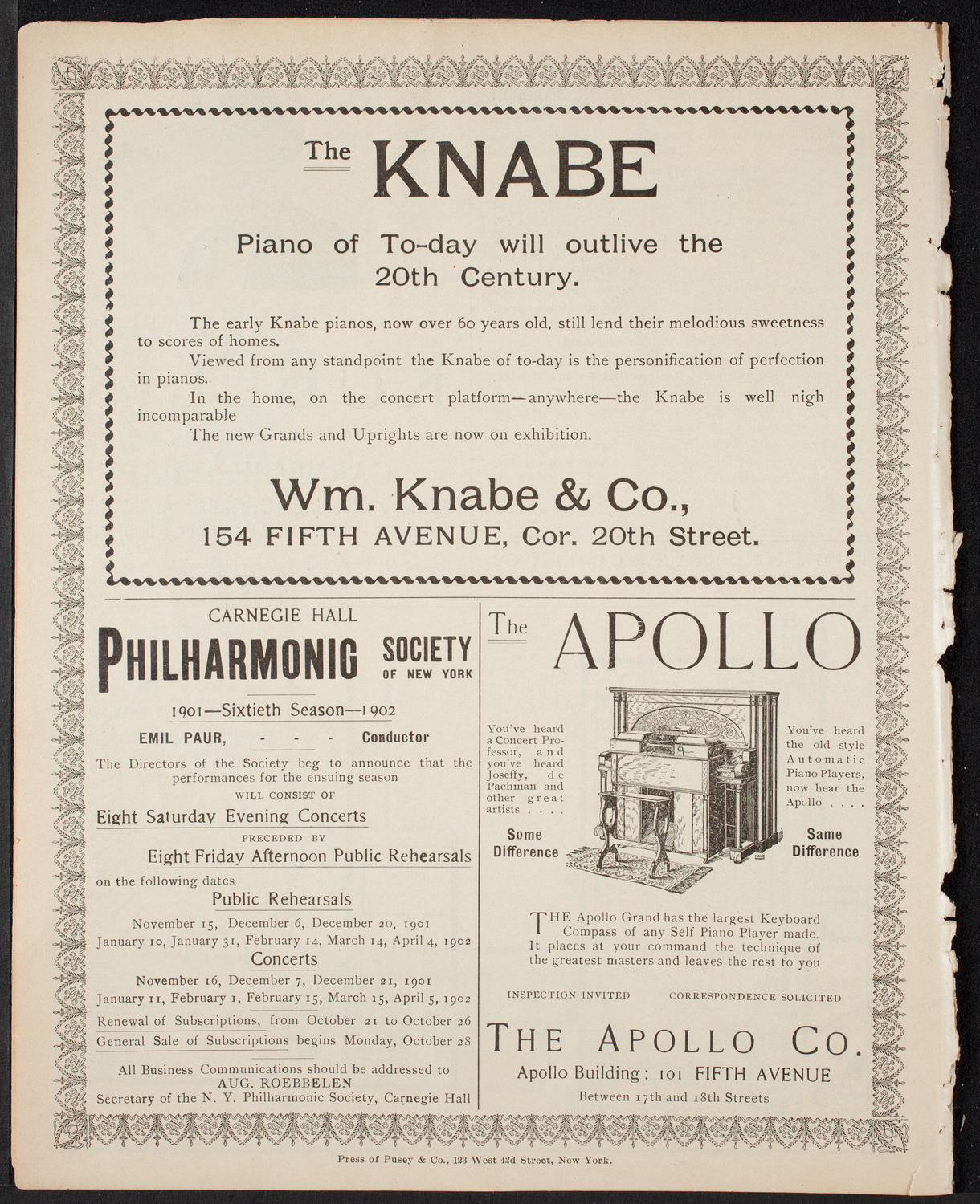 Metropolitan Street Railway Association Vaudeville Program, October 5, 1901, program page 8