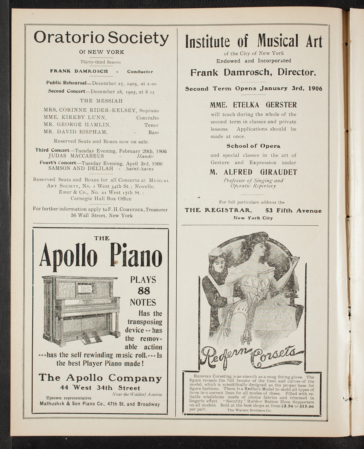 New York Symphony Orchestra, December 19, 1905, program page 2