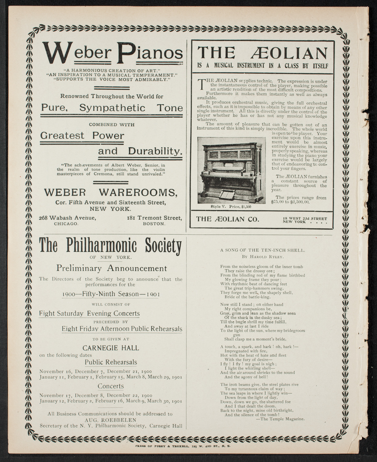 Concert by the People's Singing Classes and Orchestral Rehearsal of People's Choral Union, May 10, 1900, program page 8