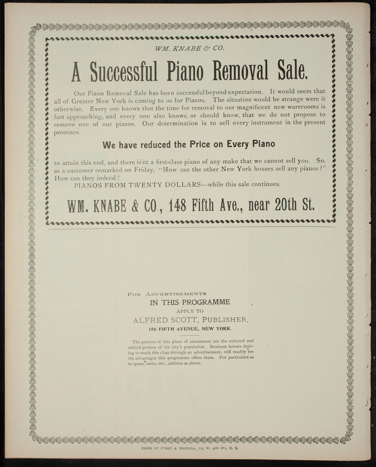 Benefit Concert for Master Max Pilzer, January 15, 1899, program page 8