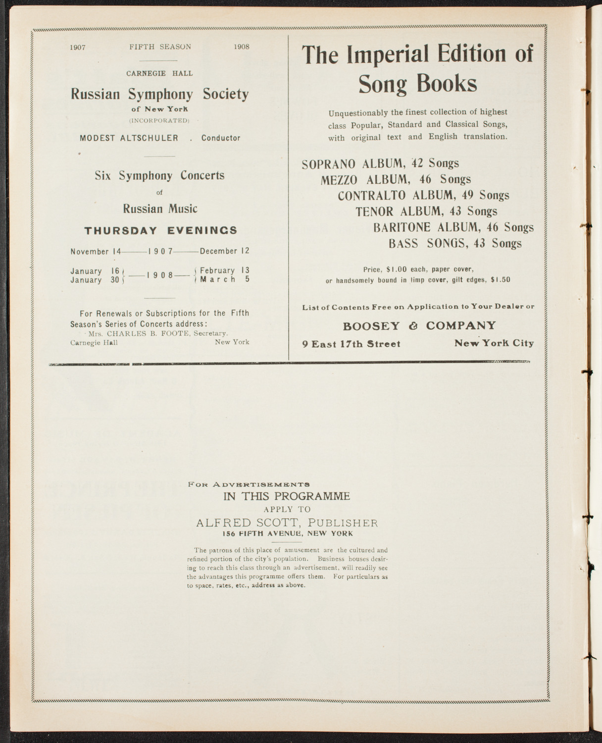 Wiener Männergesangverein (Vienna Male Choral Society), May 7, 1907, program page 10