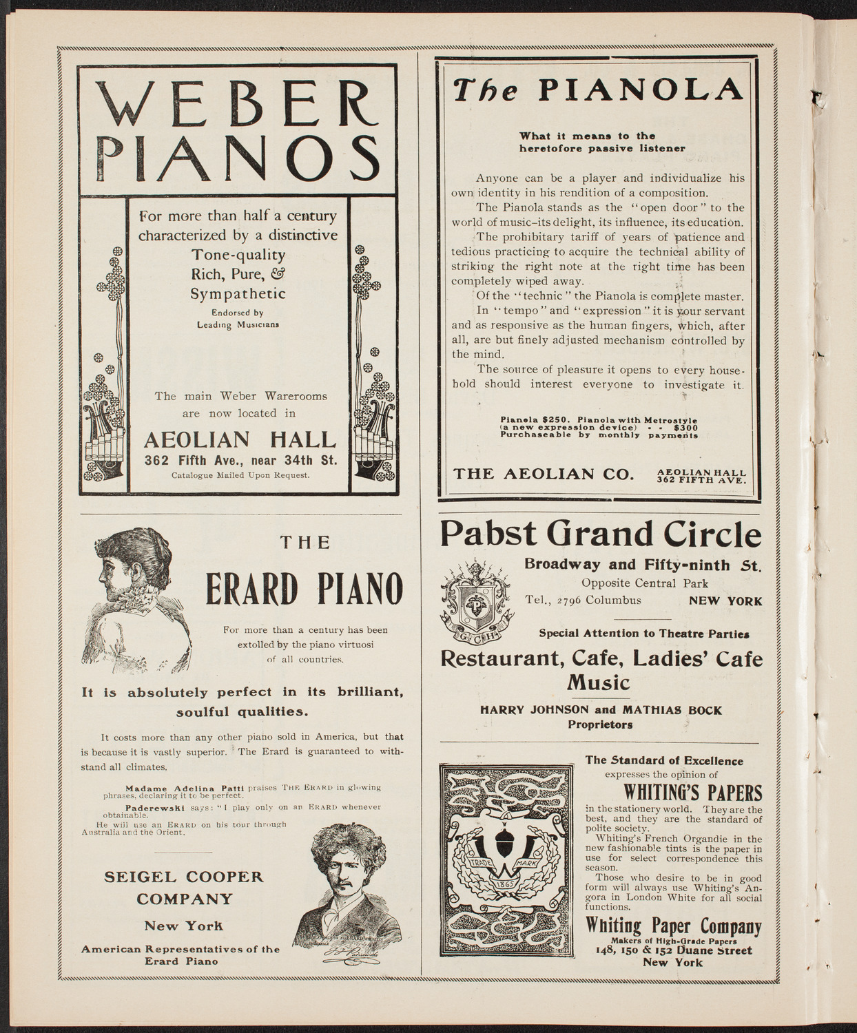 Susan Metcalfe, Soprano, David Bispham, Baritone, Jacques Thibaud, Violin, Pablo Casals, Cello, and Felix Weingartner, Piano, February 15, 1904, program page 6